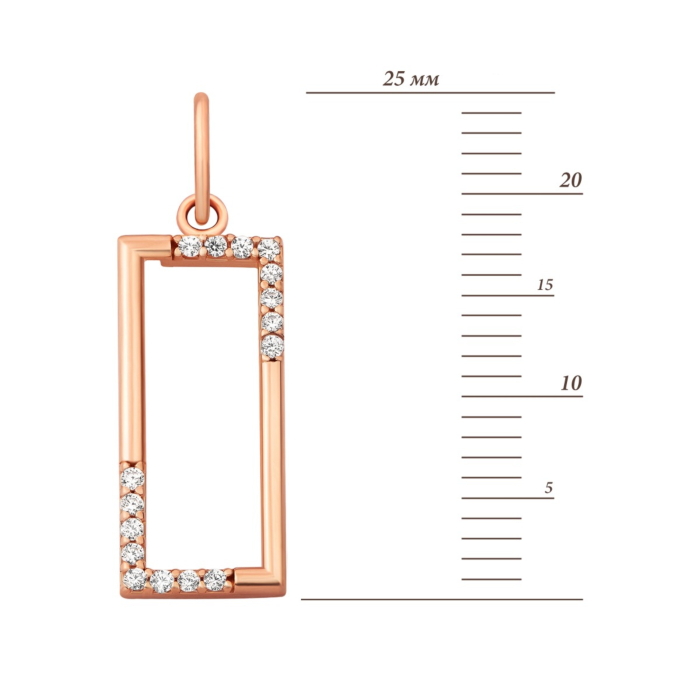 Золота підвіска з фіанітами.Артикул UG53101016401