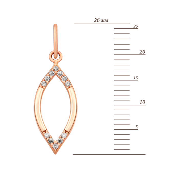 Золота підвіска з фіанітами.Артикул UG53101016701