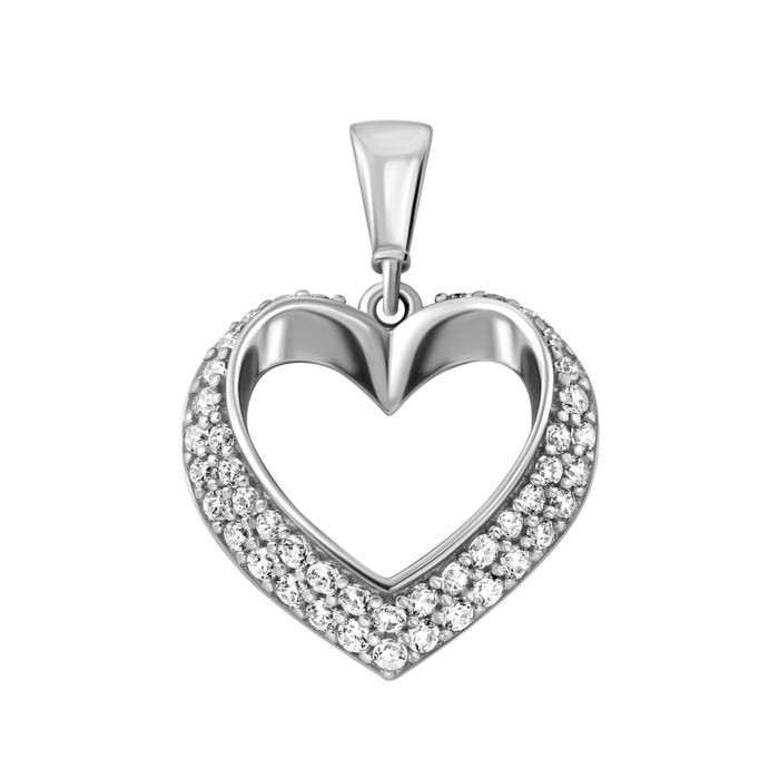 Золота підвіска Серце з фіанітами.Артикул UG53101026602