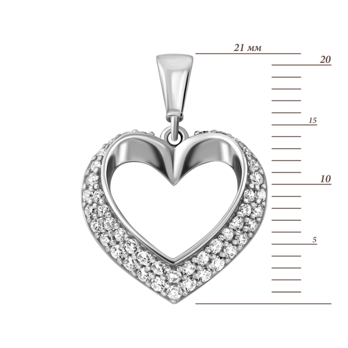 Золота підвіска Серце з фіанітами.Артикул UG53101026602