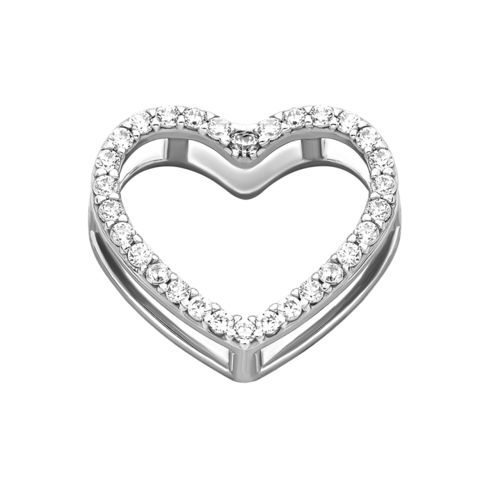 Золота підвіска Серце з фіанітами.Артикул UG5310242210201