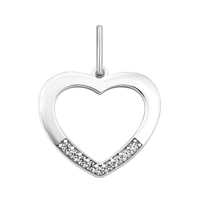 Золота підвіска Серце з фіанітами.Артикул UG5310674310201