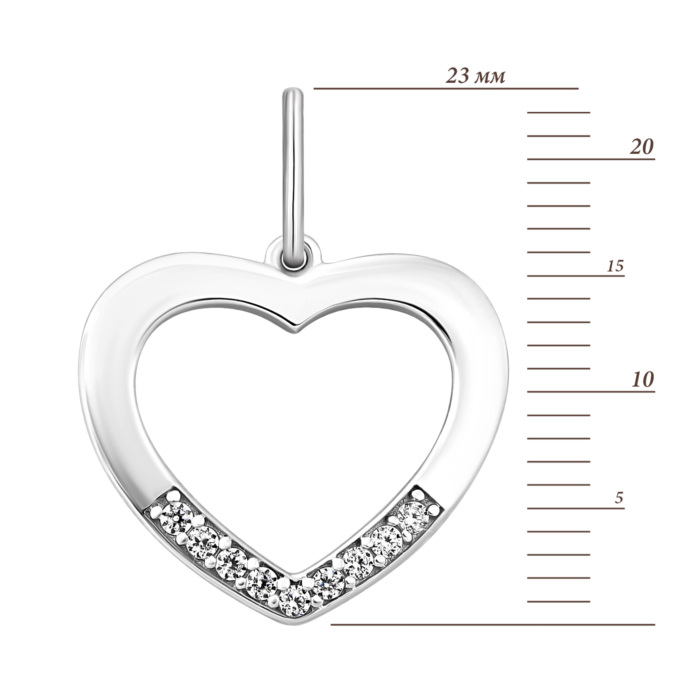 Золота підвіска Серце з фіанітами.Артикул UG5310674310201