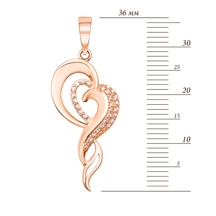 Золота підвіска Серце з фіанітами (31152)