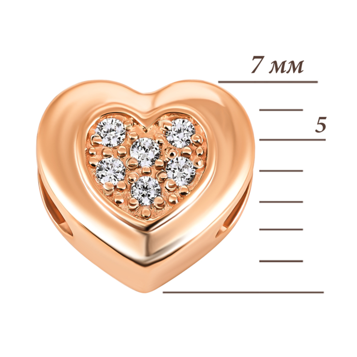 Золота підвіска Серце з фіанітами. Артикул UG5334004