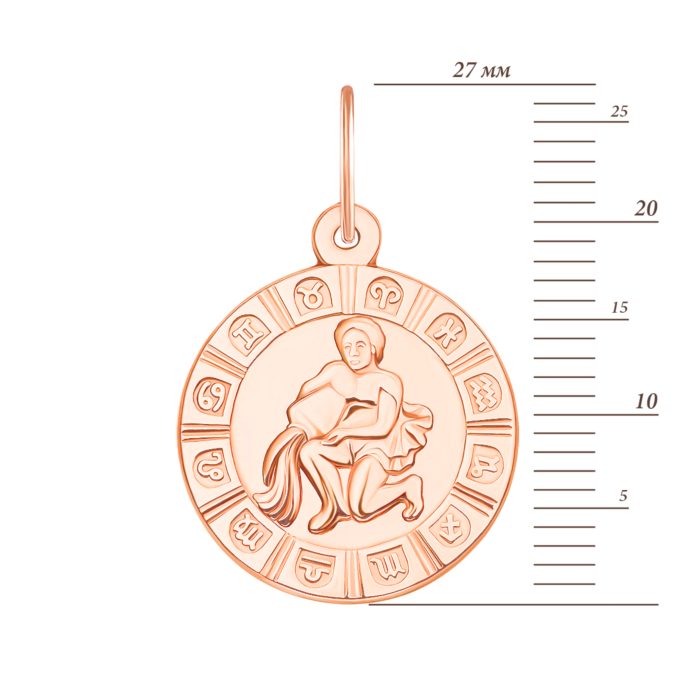 Золота підвіска «Водолій». Артикул 30503/вд