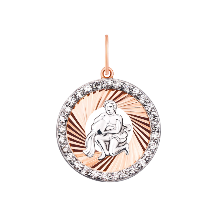 Золота підвіска Водолій з фіанітами (30512/вд)