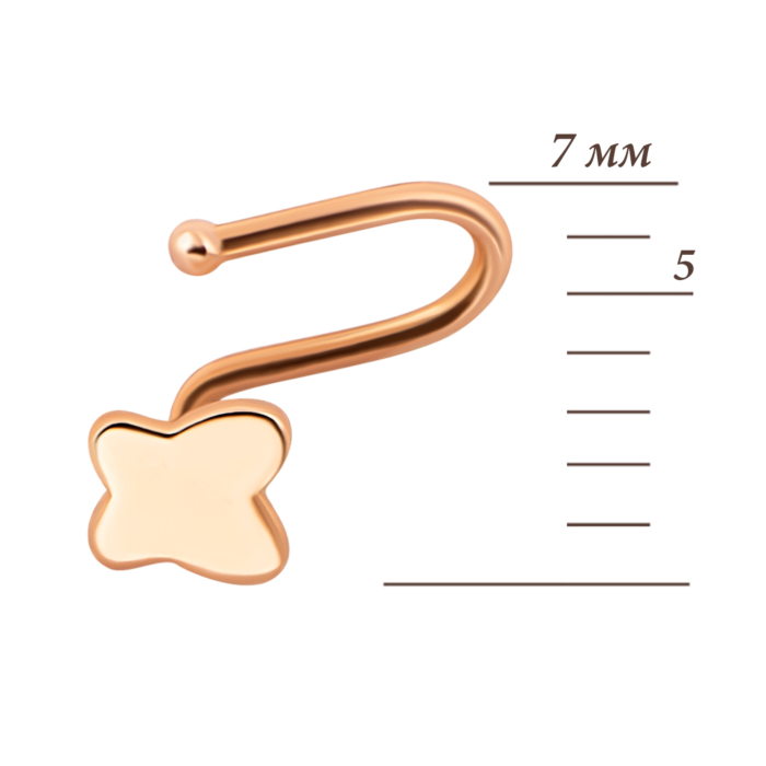 Золотая серьга-пирсинг.Артикул UG52112018401