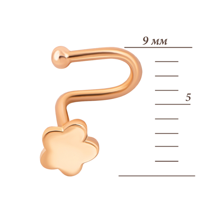 Золота сережка-пірсинг.Артикул UG52112018501