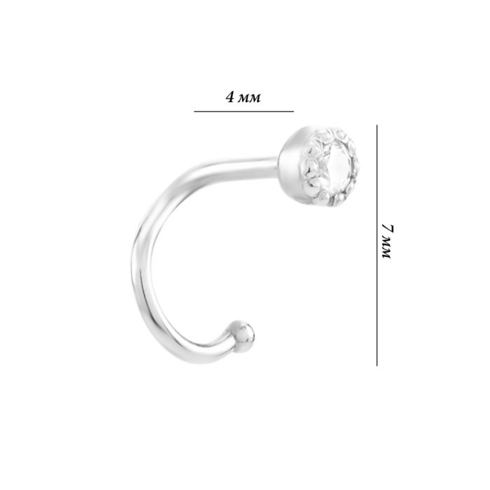 Золотая серьга-пирсинг с фианитом. Артикул UG561/0450/02/01/02