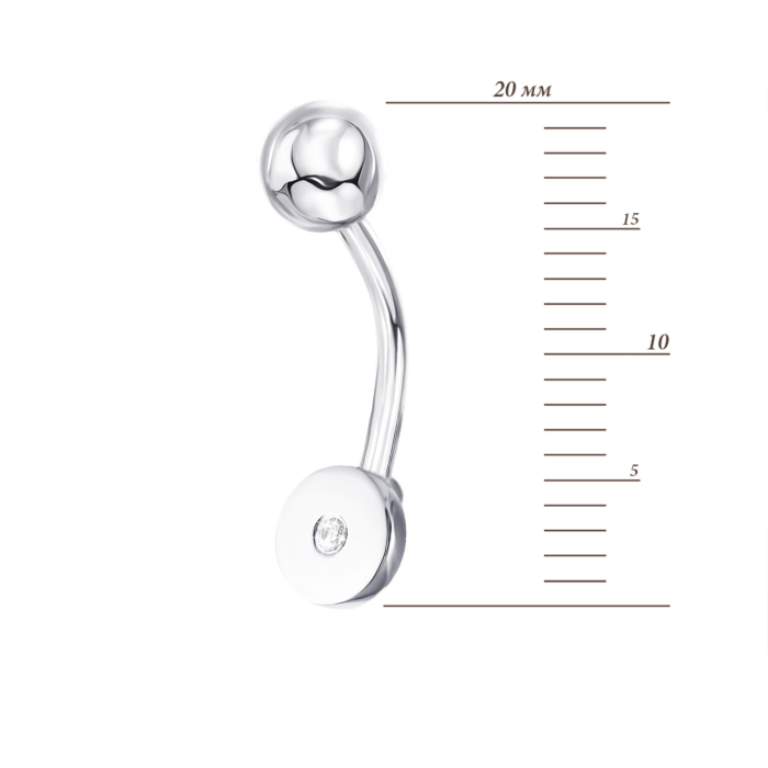 Золота сережка-пірсинг із діамантом. Артикул 53840/02/1/8566