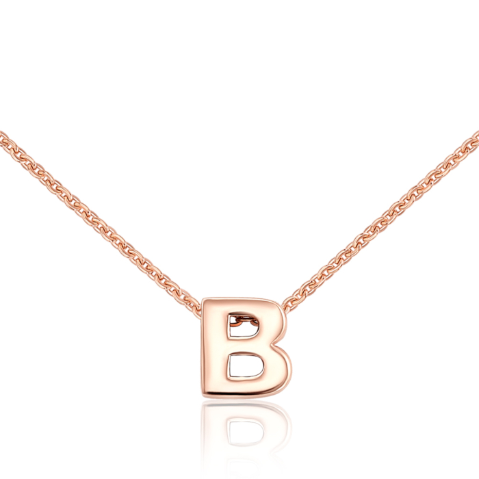 Золотая цепочка с буквой «В» без вставки. Артикул 31793-в/66024-3/01/0