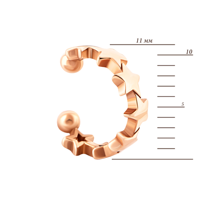 Золота одиночна сережка.Артикул UG52/60/203