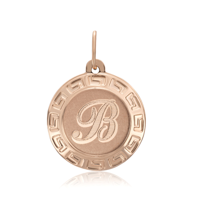 Золота підвіска-літера «В». Артикул 30567-В/01/0