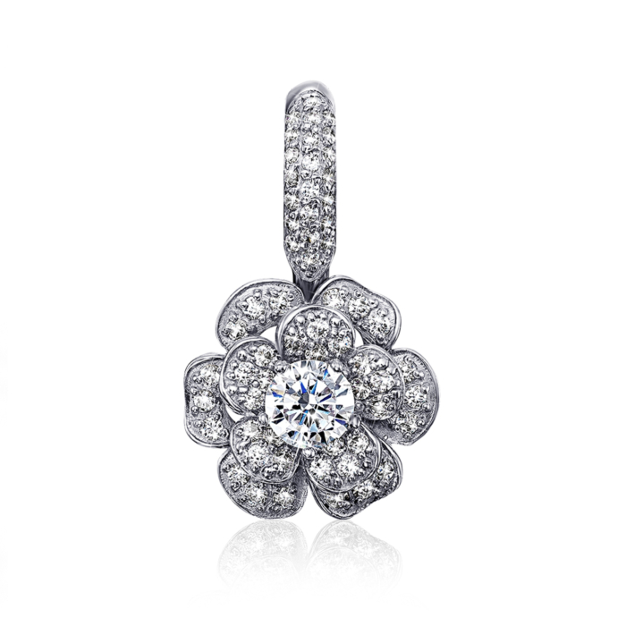 Золота підвіска «Квітка» з фіанітами. Артикул 31317/б