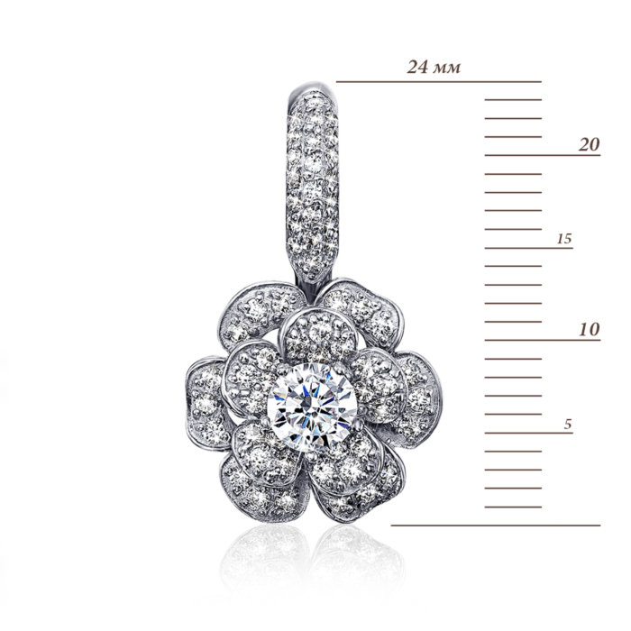 Золота підвіска «Квітка» з фіанітами. Артикул 31317/б