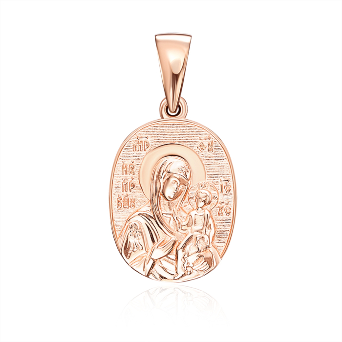 Золота підвіска-іконка Божої Матері «Казанська». Артикул 32042/01/0