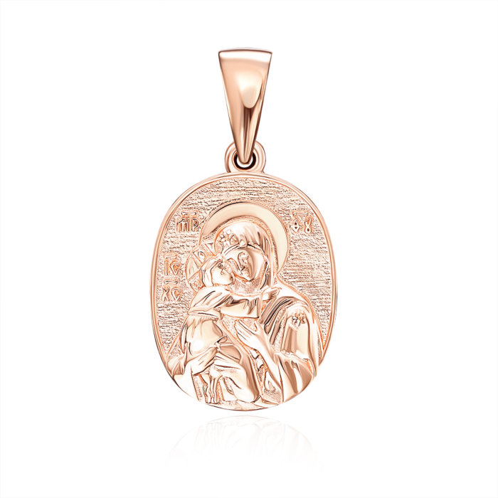 Золота підвіска-іконка Божої Матері «Володимирська». Артикул 32043/01/0