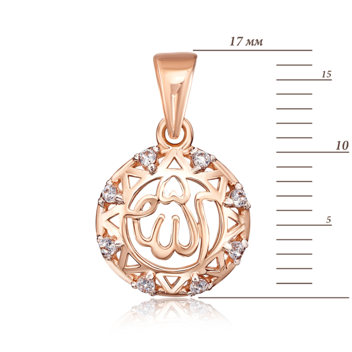 Золота підвіска з фіанітами. Артикул 31863/01/1/13