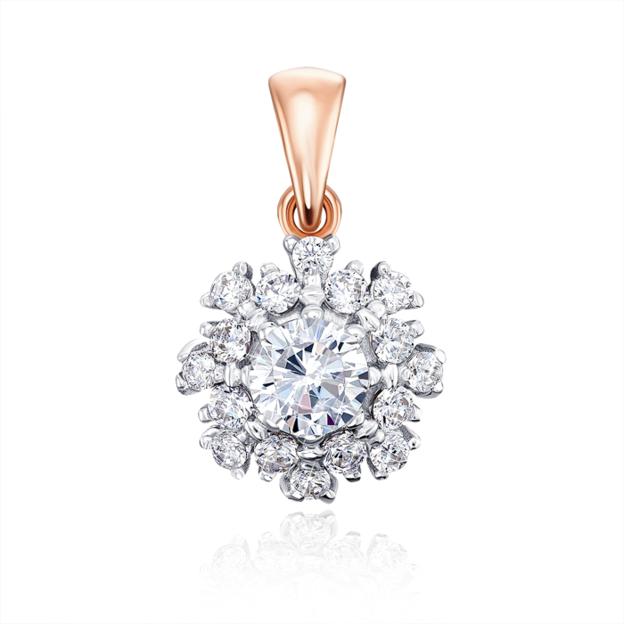 Золота підвіска з фіанітами. Артикул 32022/01/1/2861