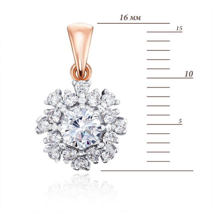 Золота підвіска з фіанітами. Артикул 32022/01/1/2861