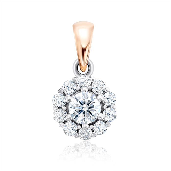 Золота підвіска з фіанітами. Артикул 32153/01/1/63