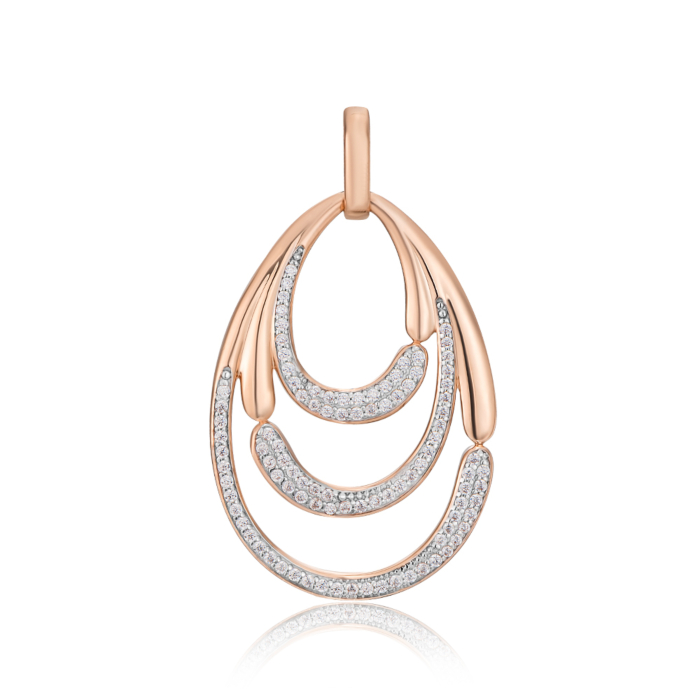 Золота підвіска з фіанітами. Артикул 32207/01/1/323