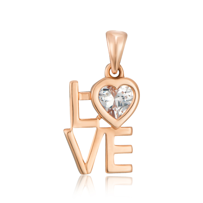 Золота підвіска з фіанітами. Артикул 32229/01/0/272