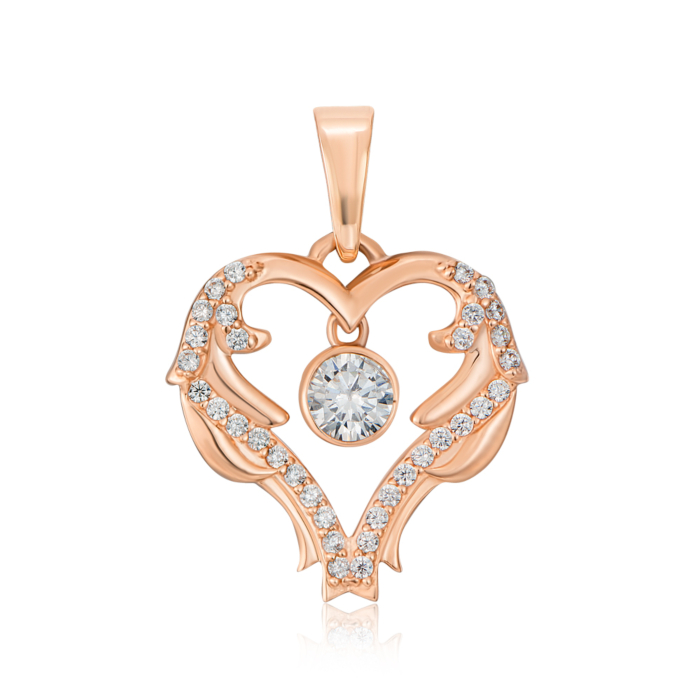 Золотая подвеска с фианитами. Артикул 32240/01/0/26