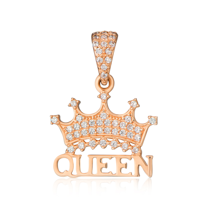 Золота підвіска з фіанітами. Артикул 32338/01/0/42