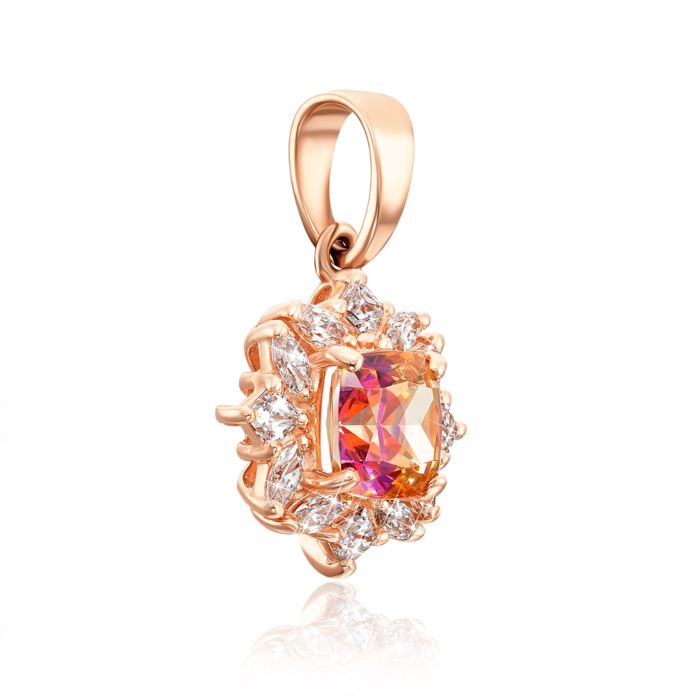 Золота підвіска з фіанітами S. Артикул 32179/01/0/3168