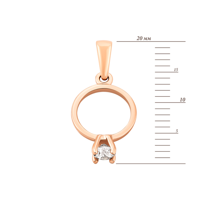 Золота підвіска з фіанітом.Артикул UG5310290010101