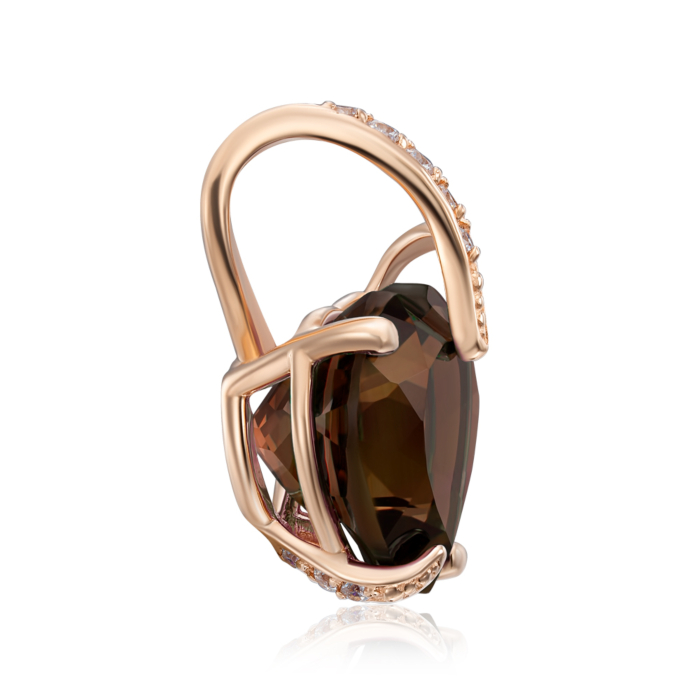 Золотая подвеска с раухтопазом и фианитами (50433/1 раух)