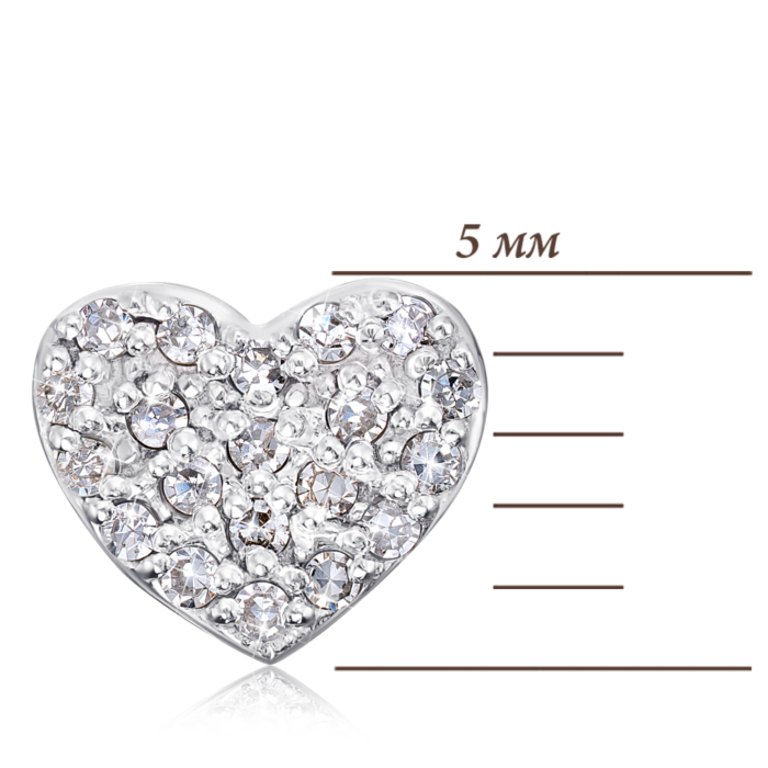 Золота підвіска «Серце» з діамантами. Артикул 809018/02/1/8007