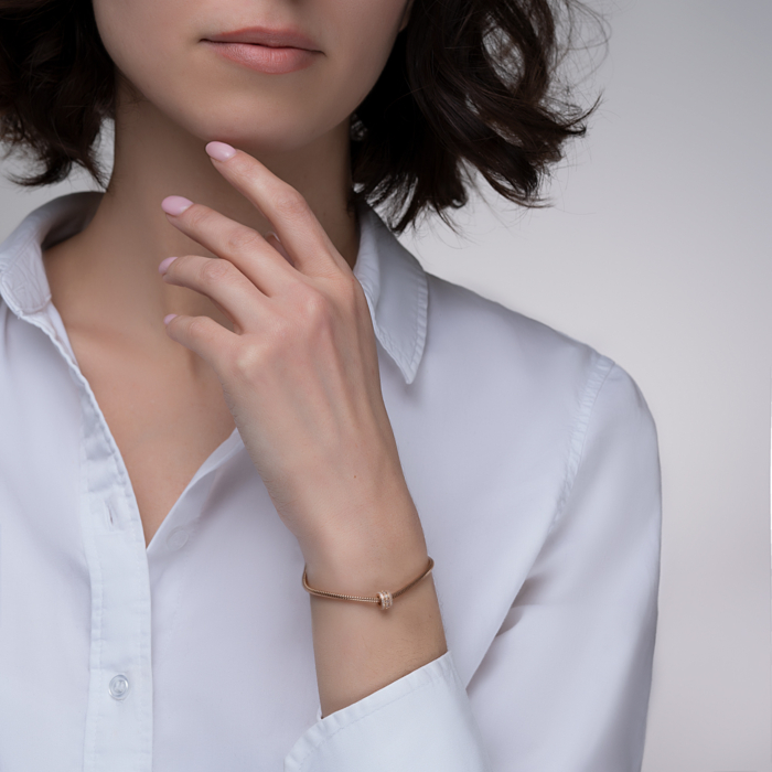 Золота підвіска-шарм з фіанітами. Артикул 32140/01/0/79