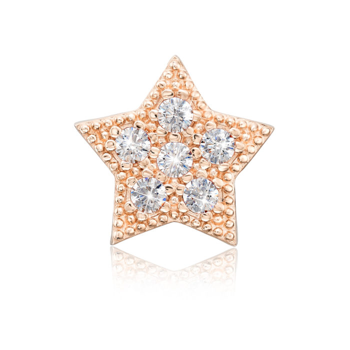 Золота підвіска-шарм «Зірка» з фіанітами. Артикул 32084/01/0/17