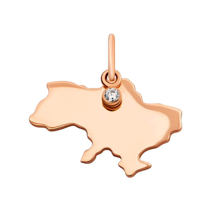 Золота підвіска Україна з фіанітом.Артикул UG5310954410101