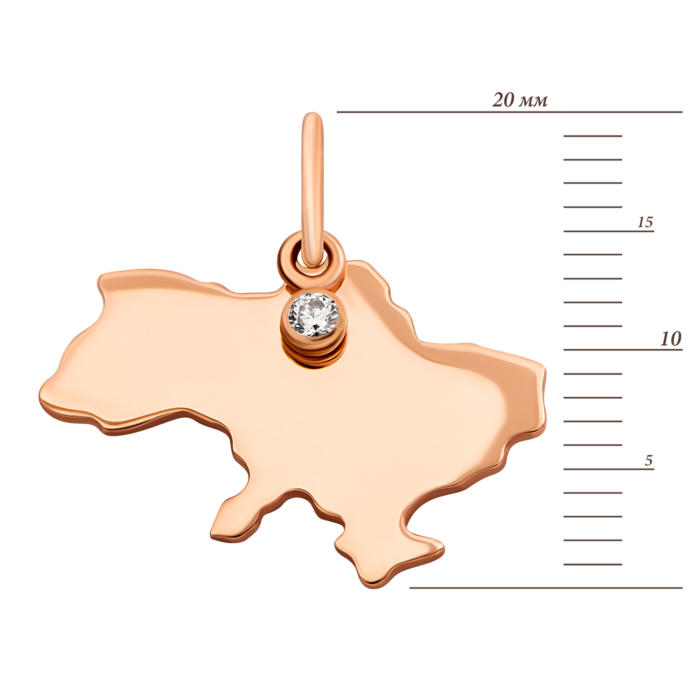 Золота підвіска Україна з фіанітом.Артикул UG5310954410101