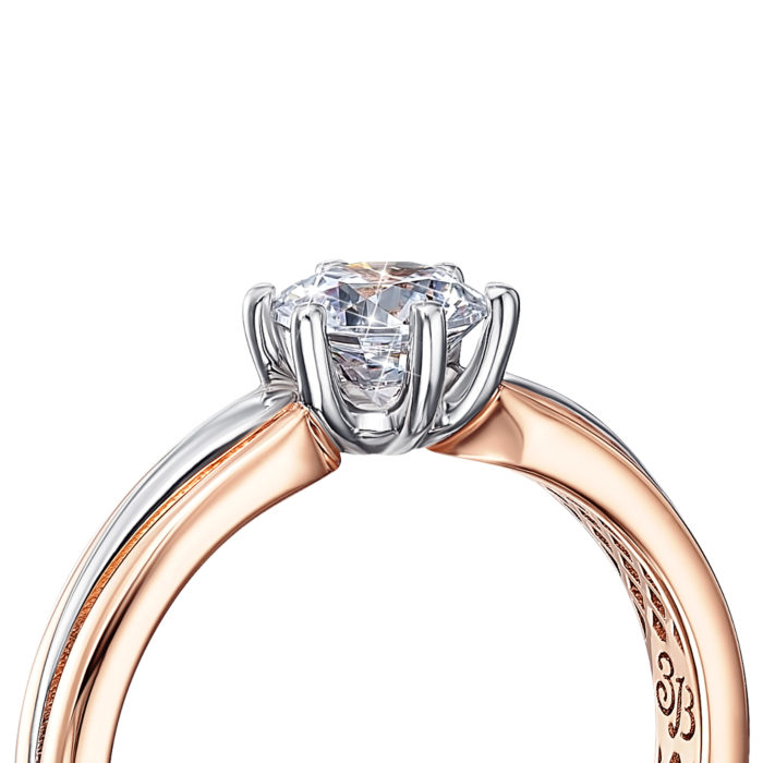 Золоте кольцо с фианитами S. Артикул 13453/01/1/86