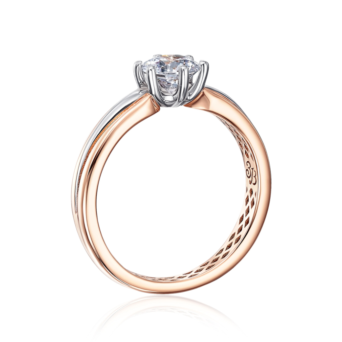 Золоте кольцо с фианитами S. Артикул 13453/01/1/86