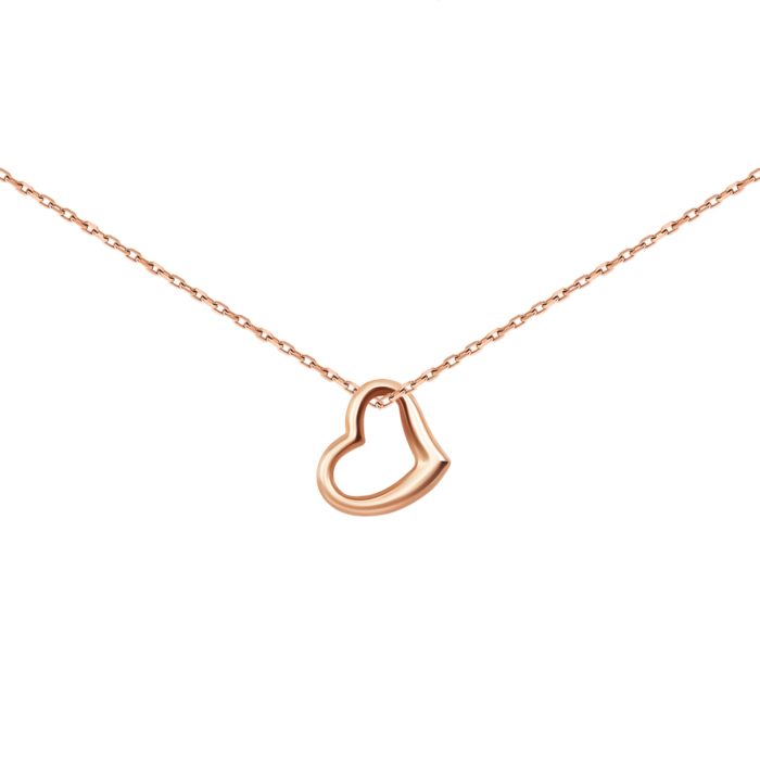 Золотое колье Сердце с фианитами.Артикул UG54/21/242