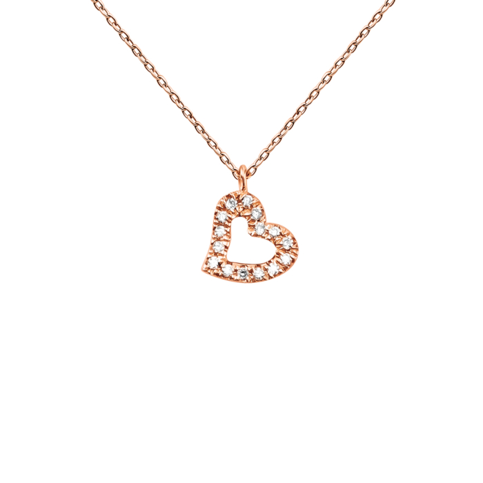 Золотое колье Сердце с бриллиантами. Артикул UG54111010401 D