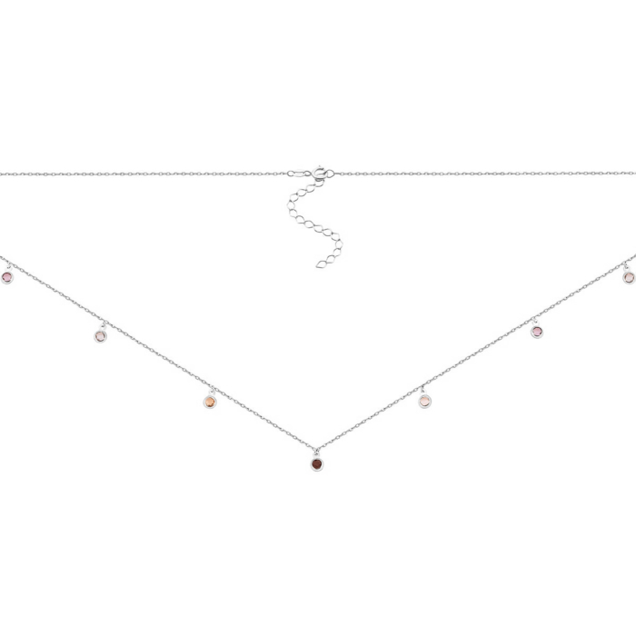 Золотое колье с кварцем цитрином аметистом и топазом. Артикул UG54/21/330/1