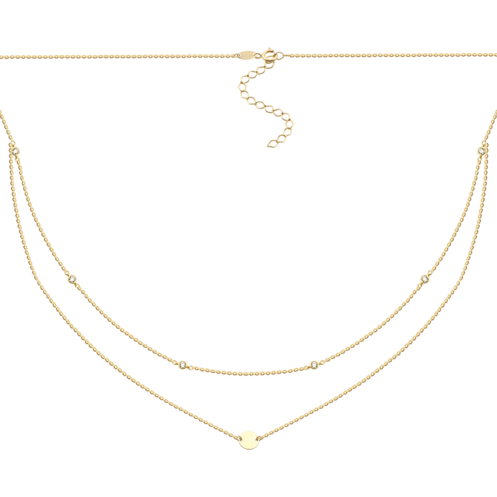 Золоте кольє з фіанітами.Артикул UG5/21/323/2