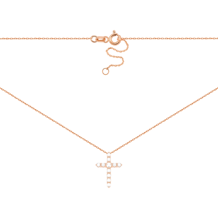 Золоте кольє Хрестик з діамантами. Артикул UG54111012101 D