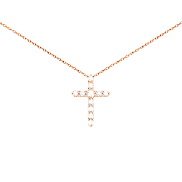 Золоте кольє Хрестик з діамантами. Артикул UG54111012101 D