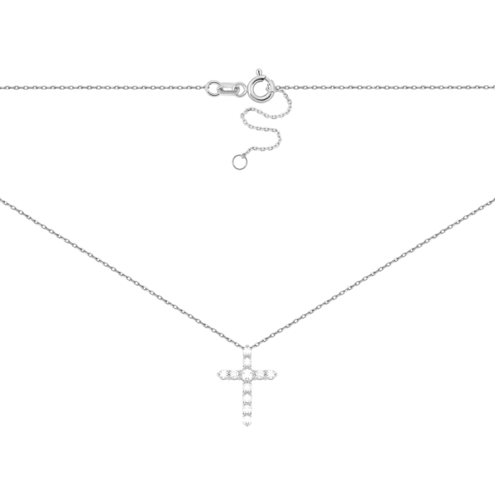 Золоте кольє Хрестик з діамантами. Артикул UG54111012102 D