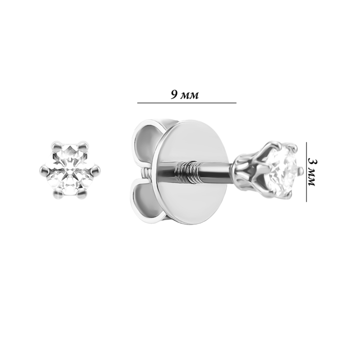 Золоті пусети з діамантами. Артикул 2111011902 бр