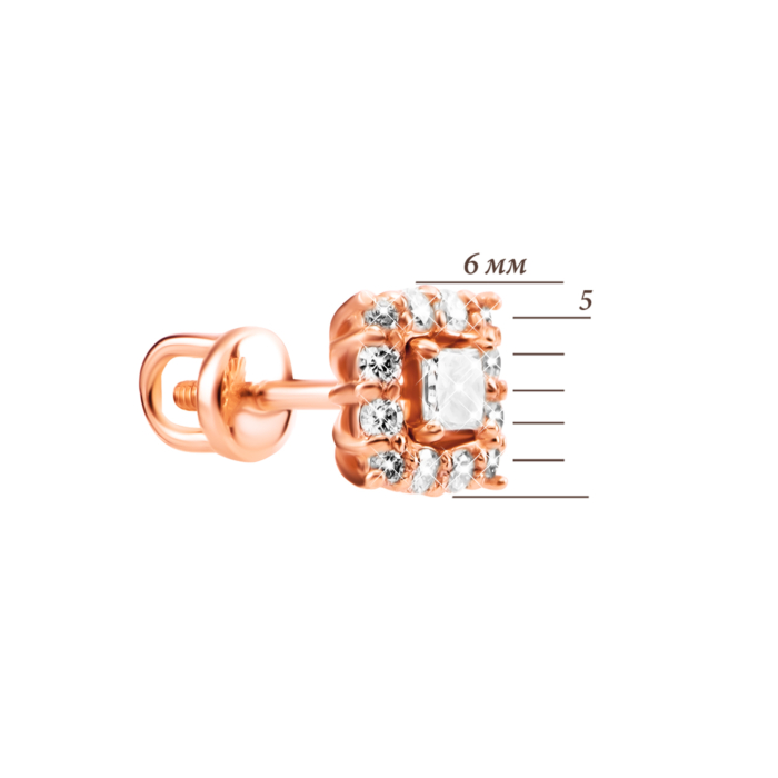 Золоті пусети з діамантами.Артикул UG52190372201