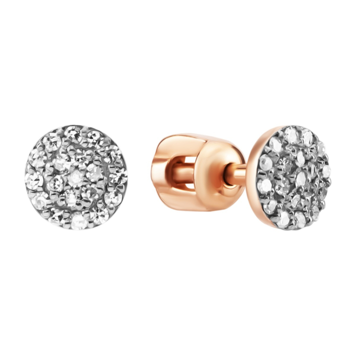 Золоті пусети з діамантами.Артикул UG528/0183/01/01/01